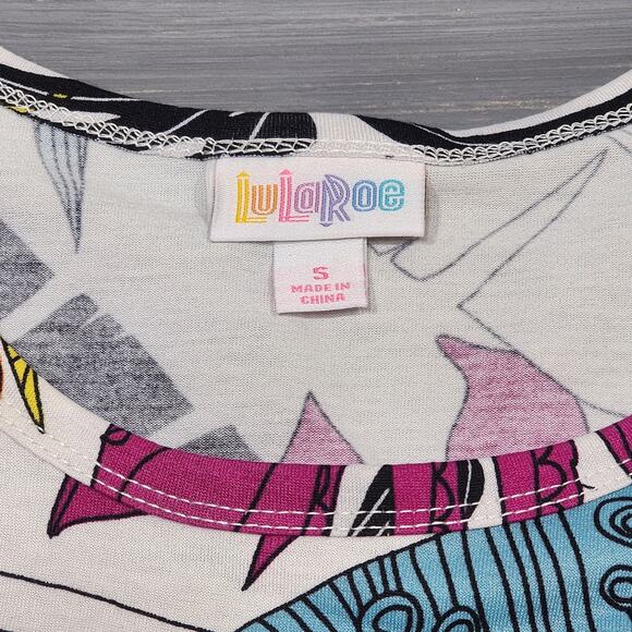 LuLaRoe Jessie Dress Size Small Tropical Floral Vacation Fun Summer Cruise - Picture 3 of 10